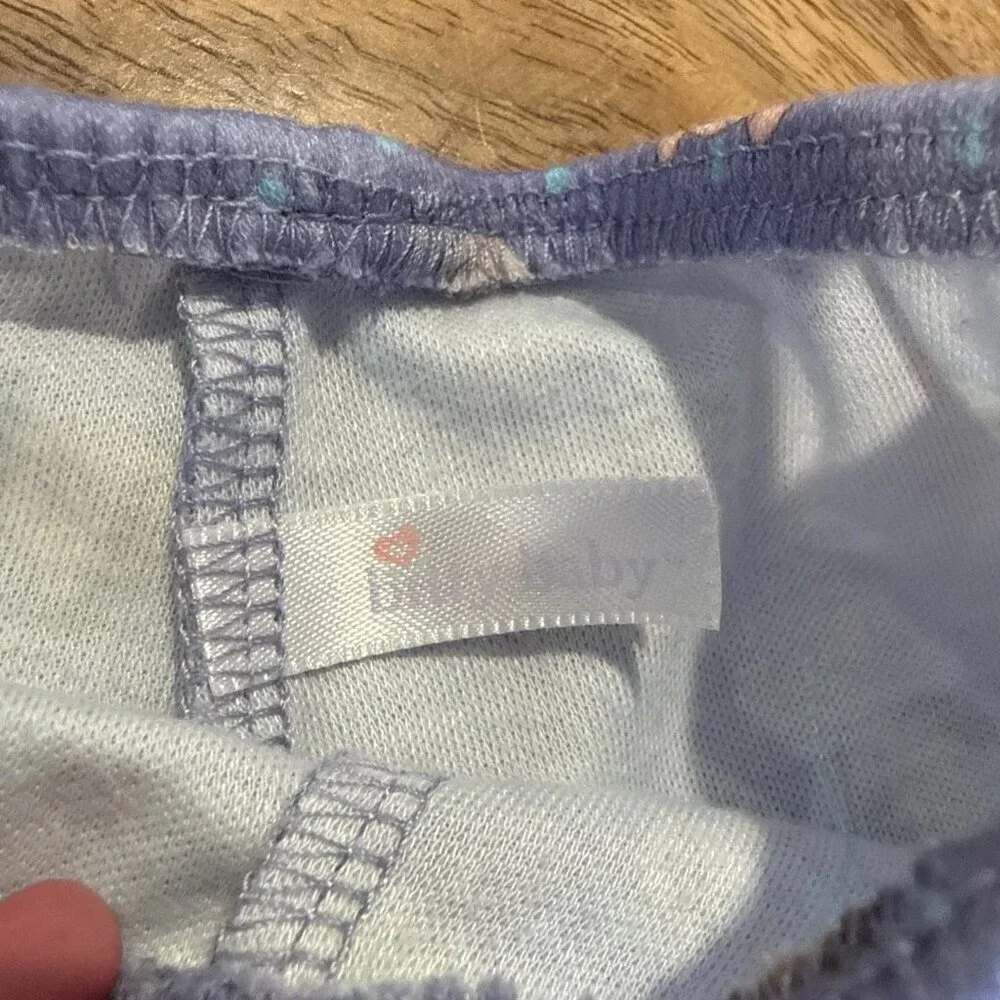American Girl Bitty Baby 2005 Bunny Pajamas Pants Purple Animals Ruffles